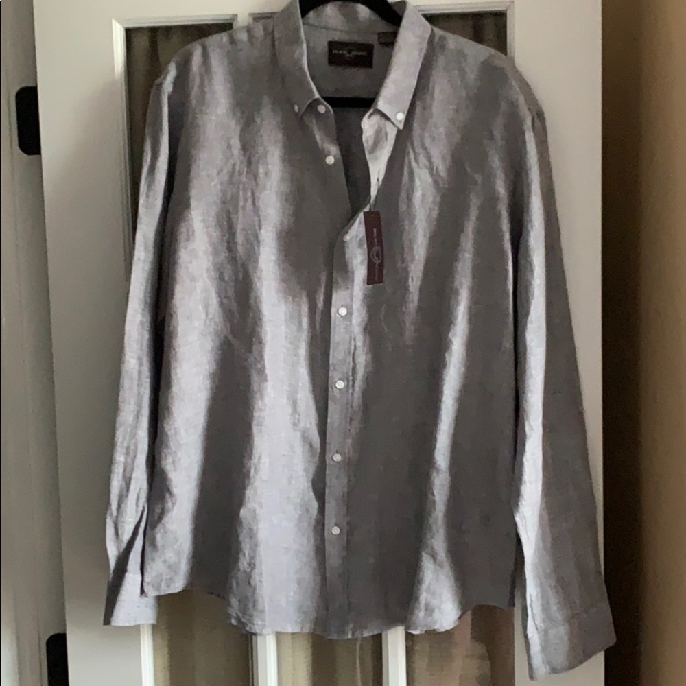 NWT Black Brown 1826 Long Sleeve Button Down, XL.